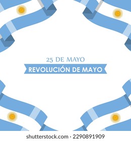 Ejemplo vectorial de la plantilla de parodia de la noticia de la revolución de Mayo escrita en español con textos en español que significa que el día de la revolución puede ser revolucionario