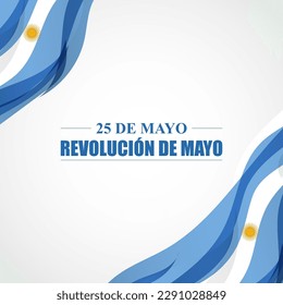 Ejemplo vectorial de la plantilla de parodia de la noticia de la revolución de Mayo escrita en español con textos en español que significa que el día de la revolución puede ser revolucionario