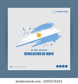 Ejemplo vectorial de la plantilla de parodia de la noticia de la revolución de Mayo escrita en español con textos en español que significa que el día de la revolución puede ser revolucionario