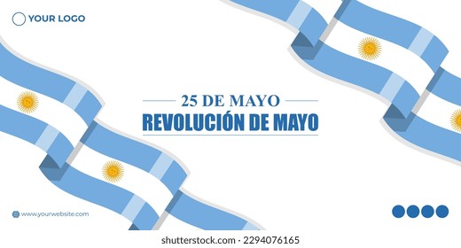 Ejemplo vectorial de la plantilla de parodia de la noticia de la revolución de Mayo escrita en español con textos en español que significa que el día de la revolución puede ser revolucionario