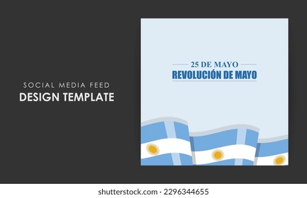 Ejemplo vectorial de la plantilla de parodia de la noticia de la revolución de Mayo escrita en español con textos en español que significa que el día de la revolución puede ser revolucionario