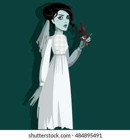  Vector illustration with Dead bride.