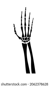 Vector illustration of dead man skeleton hand on white background.