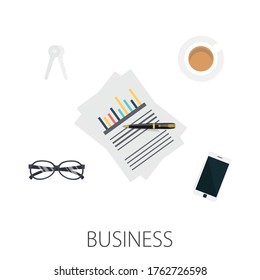 Ilustración vectorial del concepto de plazo y programación con el icono de negocio y rendimiento de "administración de negocios"