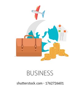 Ilustración vectorial del concepto de plazo y programación con el icono de negocio y rendimiento de "administración de negocios"