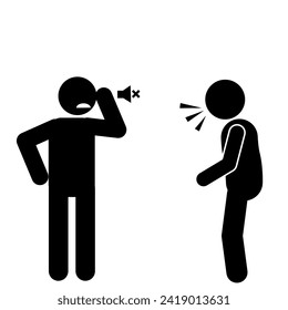 vector illustration of deaf people communicating