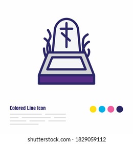 Vector illustration of death icon colored line. Beautiful emoticon element also can be used as rip icon element.