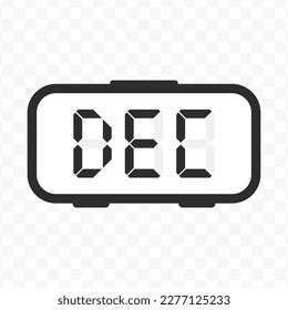 Ilustración vectorial de la señal y símbolo del icono digital de diciembre. icono de color para el diseño de sitios web .Diseño simple sobre fondo transparente (PNG).
