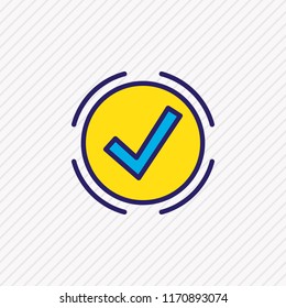 Vector illustration of decision icon colored line. Beautiful business element also can be used as correct icon element.