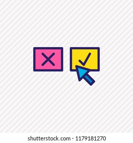 Vector illustration of decision making icon colored line. Beautiful business element also can be used as voting icon element.