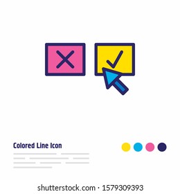 Vector illustration of decision making icon colored line. Beautiful management element also can be used as voting icon element.