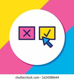 Vector illustration of decision making icon colored line. Beautiful management element also can be used as voting icon element.
