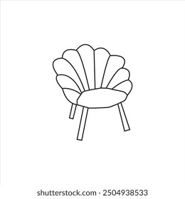 Vector illustration of deck chair line art.