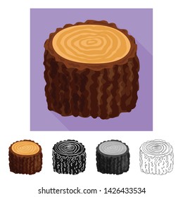 Vector illustration of deck and lumber sign. Set of deck and texture stock symbol for web.