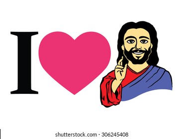 vector illustration declaration of love to Jesus