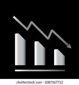 Ilustración vectorial de una tabla de negocio de mercado de valores en declive. Ilustración del gráfico de caída de ventas en segundo plano