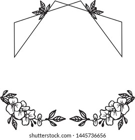 Vector illustration decor of card for art leaf flower frame