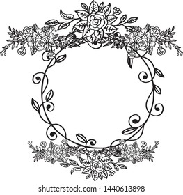 Vector illustration decor of card with various pattern flower frame