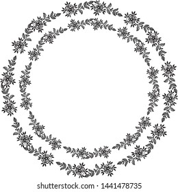 Vector illustration decor of card for various pattern art of flower frames