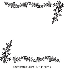 Vector illustration decor of card for various pattern art of flower frames