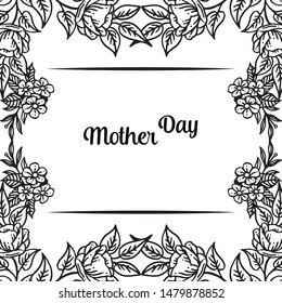 Vector illustration decor of card your are great with blue wreath frame blooms