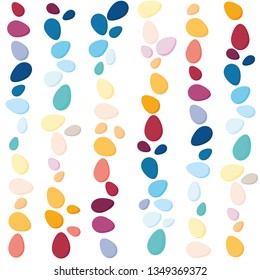 Vector Illustration for decor and fabric. Rainbow eggs, Easter pattern.