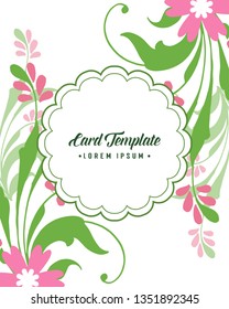 Vector illustration decor pink flower frame for design of card template
