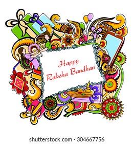 vector illustration of decorated art of Happy Raksha Banhan