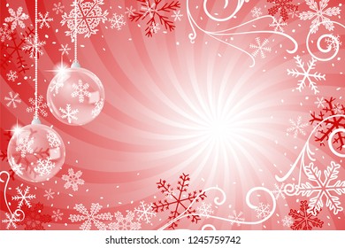 vector illustration of a decorated christmas background with christmas tree balls