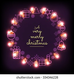  Vector Illustration of decorated Christmas background for Christmas.