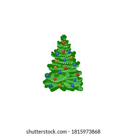Vektorgrafik verzierter Weihnachtsbaumeps