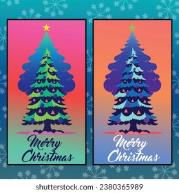 Vector illustration of a decorated Christmas tree