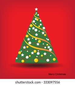 vector illustration of decorated Christmas tree