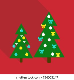 vector illustration of decorated Christmas tree