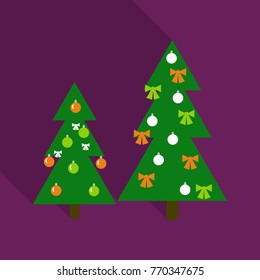vector illustration of decorated Christmas tree
