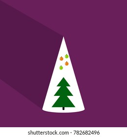 vector illustration of decorated Christmas tree with star