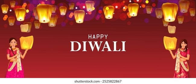 Ilustración vectorial de Diya decorado para la celebración de vacaciones del festival de Diwali feliz de fondo de saludo de la India