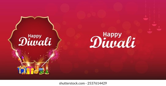 ilustração vetorial de Diya decorado para feliz Diwali festival celebração de férias da Índia saudação fundo