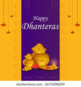 Vektorgrafik von Dekorierte Diya für Happy Diwali Festival Feiertag Feier von Indien Grußhintergrund