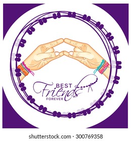 Vector illustration Decorated frame  for friendship day.