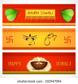 Vector illustration of decorated header for Diwali.