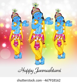 Vector illustration of a Decorated Krishna for Happy Krishna Janmashtami.