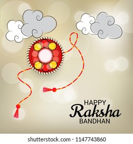 Vector illustration of a Decorated Rakhi Background for Indian Festival Raksha Bandhan Celebration.