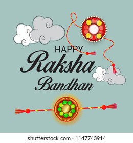 Vector illustration of a Decorated Rakhi Background for Indian Festival Raksha Bandhan Celebration.