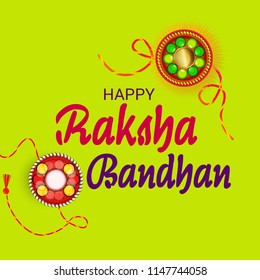 Vector illustration of a Decorated Rakhi Background for Indian Festival Raksha Bandhan Celebration.