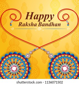 vector illustration of decorated rakhi for Indian festival Raksha Bandhan