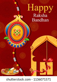 vector illustration of decorated rakhi for Indian festival Raksha Bandhan
