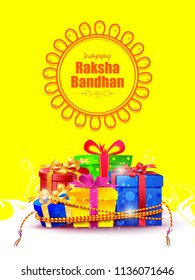 vector illustration of decorated rakhi for Indian festival Raksha Bandhan