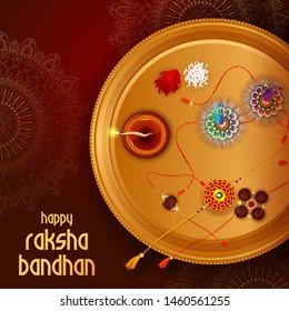 vector illustration of decorated rakhi for Indian festival Raksha Bandhan