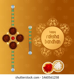 vector illustration of decorated rakhi for Indian festival Raksha Bandhan